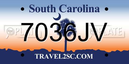 7036JV South Carolina License Plate