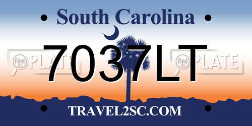 7037LT South Carolina License Plate