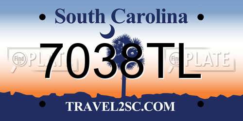 7038TL South Carolina License Plate