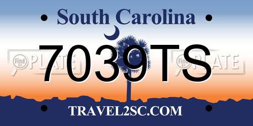 7039TS South Carolina License Plate