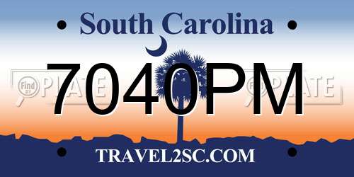 7040PM South Carolina License Plate
