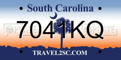7041KQ South Carolina License Plate