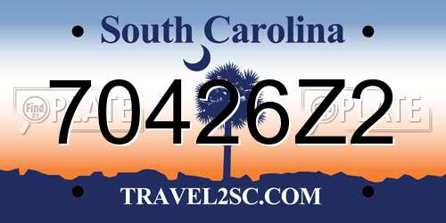 70426Z2 South Carolina License Plate