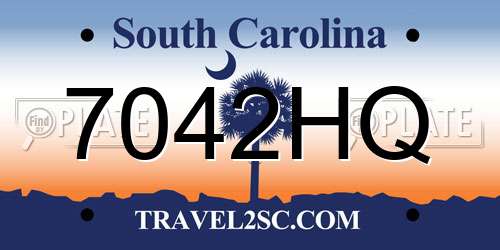 7042HQ South Carolina License Plate
