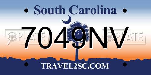 7049NV South Carolina License Plate