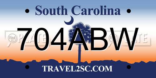704ABW South Carolina License Plate