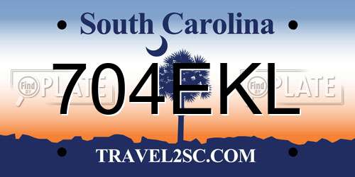 704EKL South Carolina License Plate
