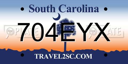704EYX South Carolina License Plate