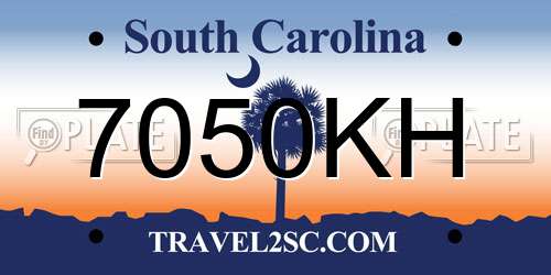 7050KH South Carolina License Plate