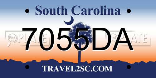 7055DA South Carolina License Plate