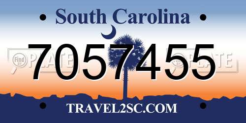 7057455 South Carolina License Plate