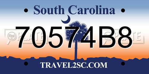 70574B8 South Carolina License Plate