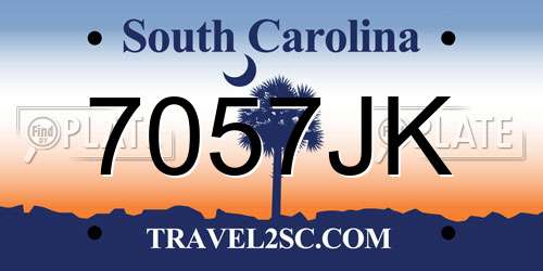 7057JK South Carolina License Plate