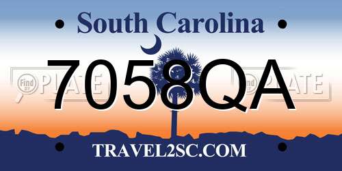 7058QA South Carolina License Plate