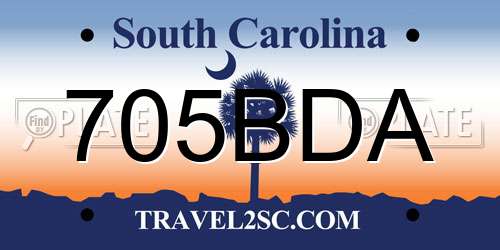 705BDA South Carolina License Plate