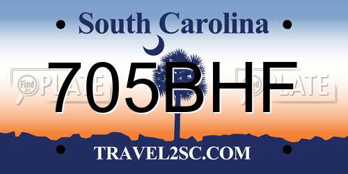705BHF South Carolina License Plate