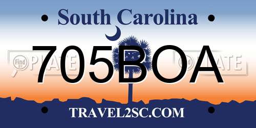 705BOA South Carolina License Plate