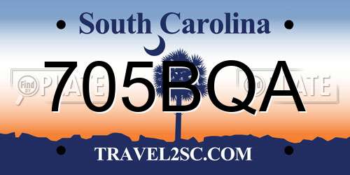 705BQA South Carolina License Plate
