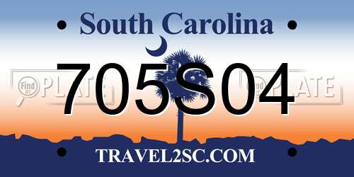 705S04 South Carolina License Plate