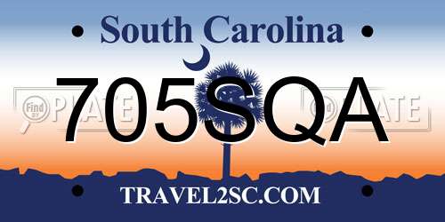 705SQA South Carolina License Plate