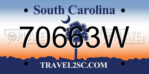 70663W South Carolina License Plate