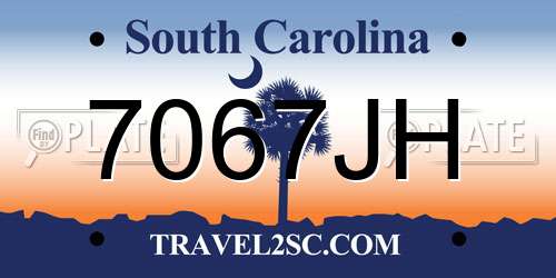 7067JH South Carolina License Plate