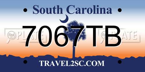 7067TB South Carolina License Plate