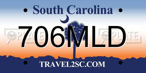 706MLD South Carolina License Plate
