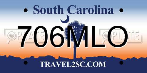706MLO South Carolina License Plate