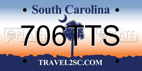 706TTS South Carolina License Plate