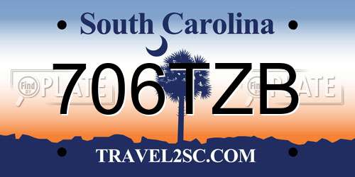 706TZB South Carolina License Plate