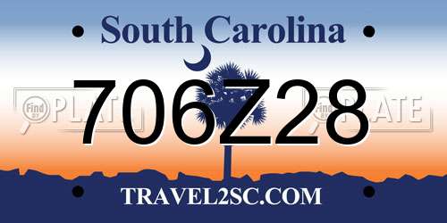 706Z28 South Carolina License Plate