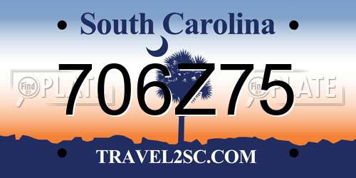 706Z75 South Carolina License Plate