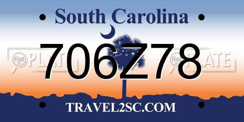 706Z78 South Carolina License Plate