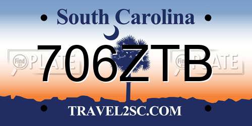 706ZTB South Carolina License Plate