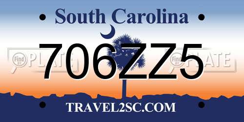 706ZZ5 South Carolina License Plate
