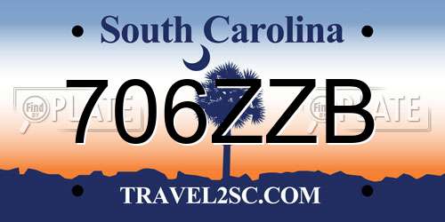 706ZZB South Carolina License Plate