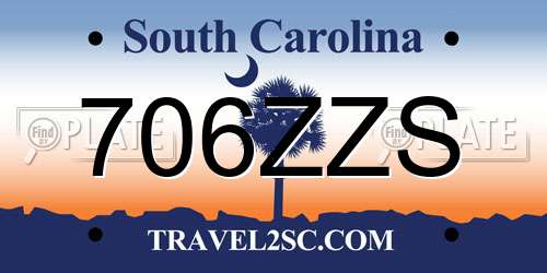 706ZZS South Carolina License Plate