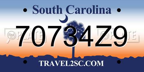 70734Z9 South Carolina License Plate