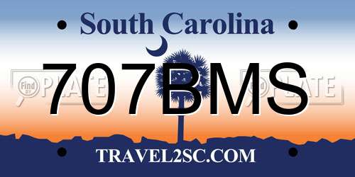 707BMS South Carolina License Plate