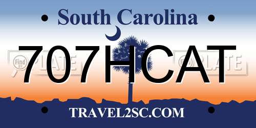 707HCAT South Carolina License Plate