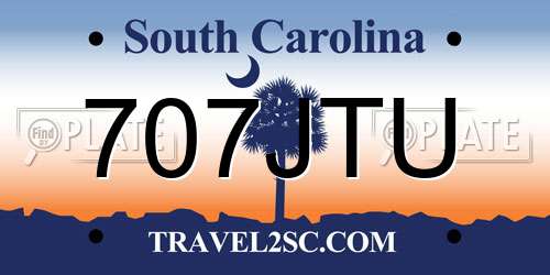 707JTU South Carolina License Plate