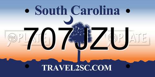 707JZU South Carolina License Plate