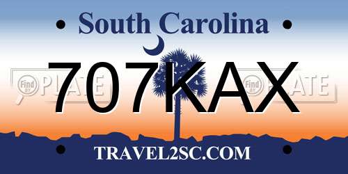 707KAX South Carolina License Plate