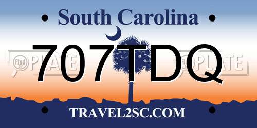707TDQ South Carolina License Plate