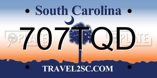 707TQD South Carolina License Plate