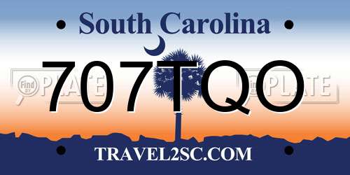 707TQO South Carolina License Plate
