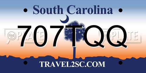 707TQQ South Carolina License Plate