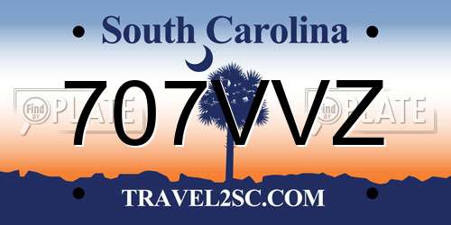707VVZ South Carolina License Plate