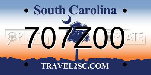 707Z00 South Carolina License Plate